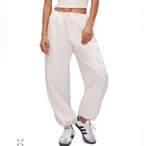 Good American cloud white Parachute Wide Leg Pants size XS NWT